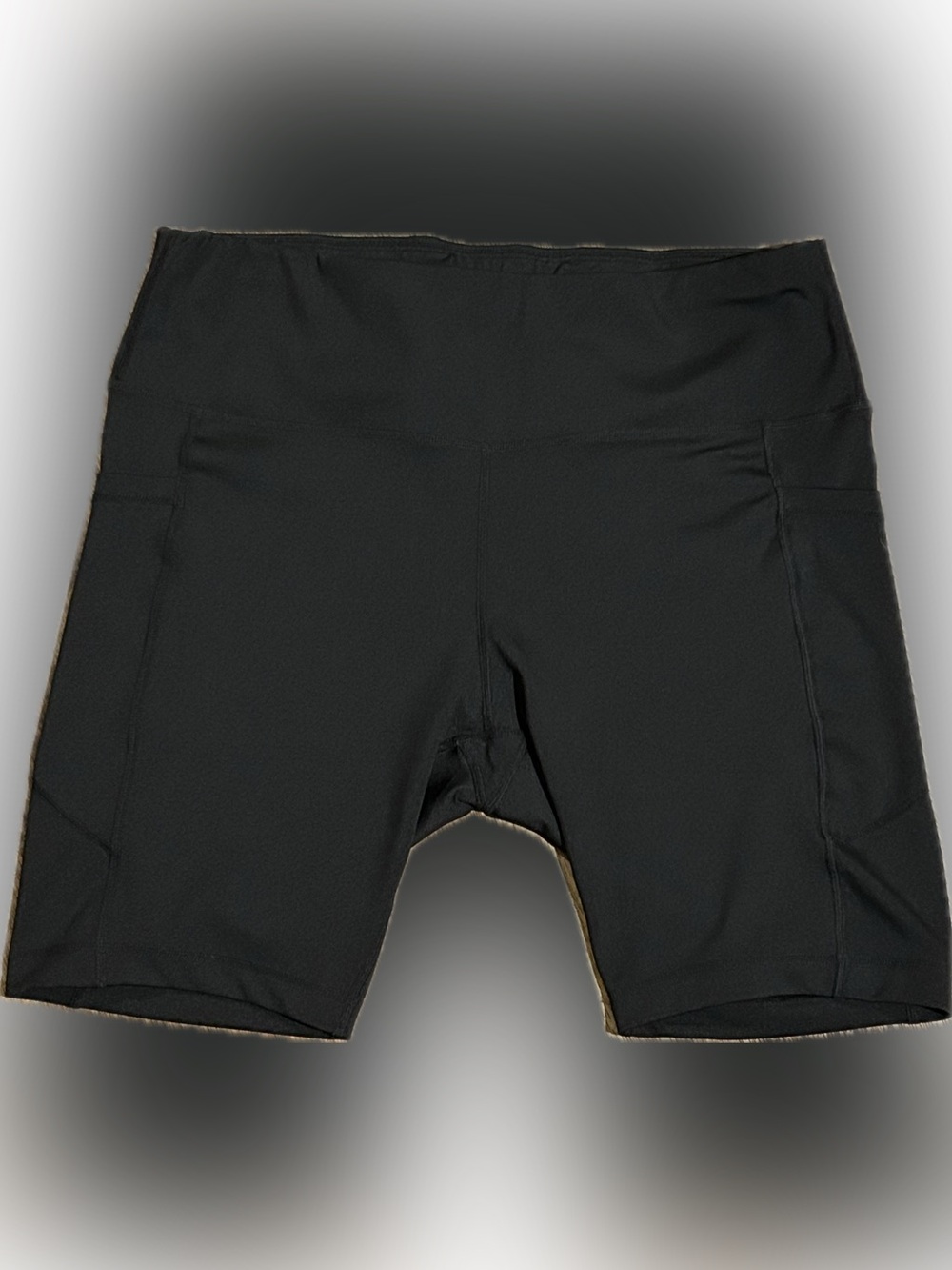 Velocity high-waisted black athletic bike compression shorts 2X